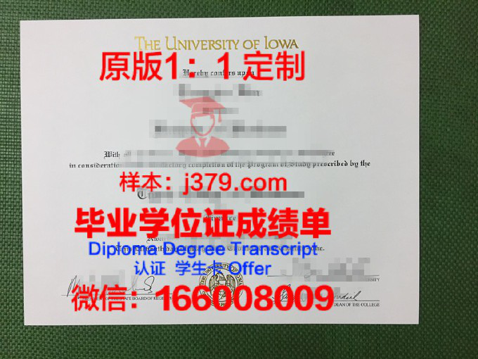 爱荷华大学毕业证样本