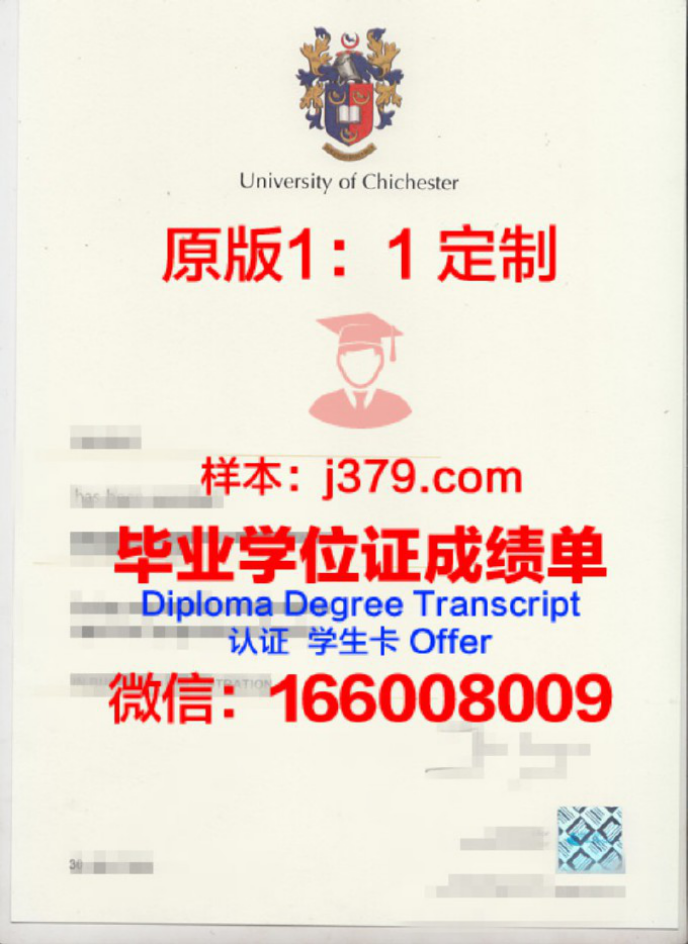 奇切斯特大学毕业证Diploma文凭成绩单