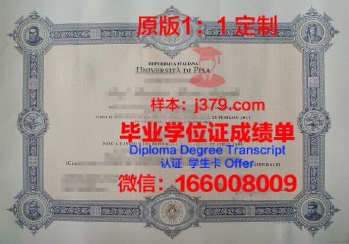 意大利比萨高等师范学院毕业证 The Advanced Normal School of Pisa diploma