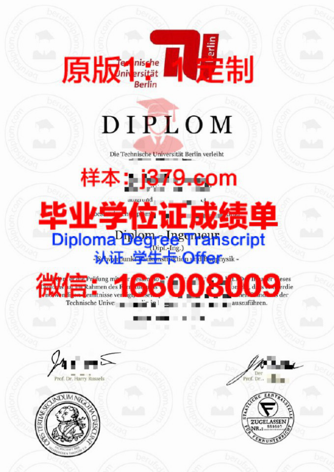 德国柏林工业大学毕业证 Technische Universit？t Berlin diploma