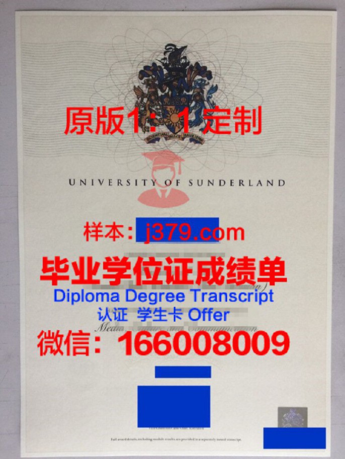 桑德兰大学毕业证Diploma文凭成绩单