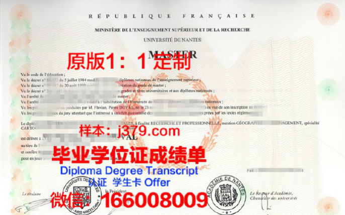 南特高等商学院毕业证Diploma文凭