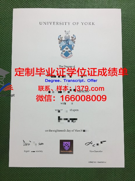 约克圣约翰大学毕业证是什么模样(约克大学毕业证图片)